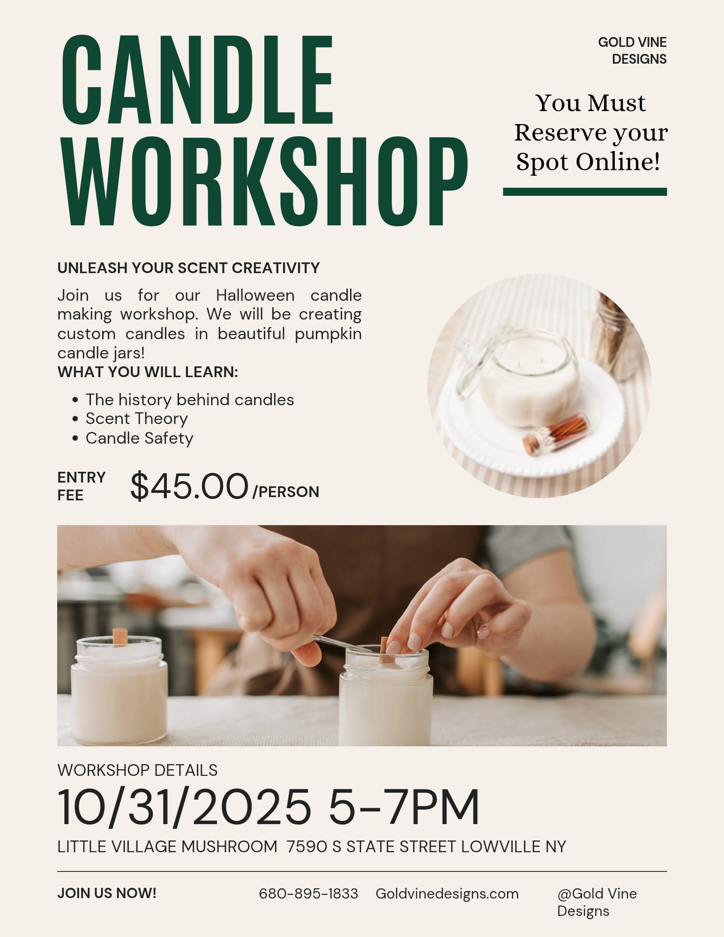 Candle Workshop ( Halloween Edition) @ Little Village Mushroom