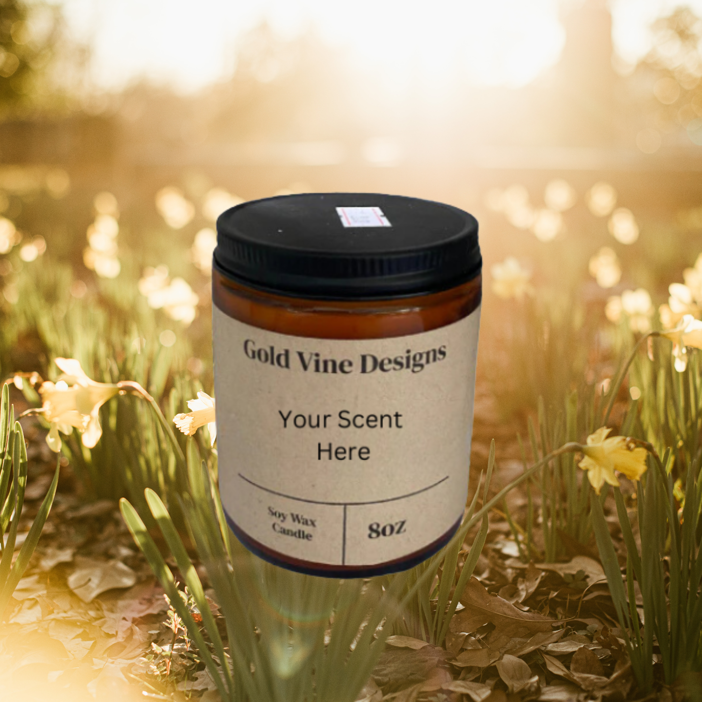 1 Wick Candle Jar Soy Wax 8oz