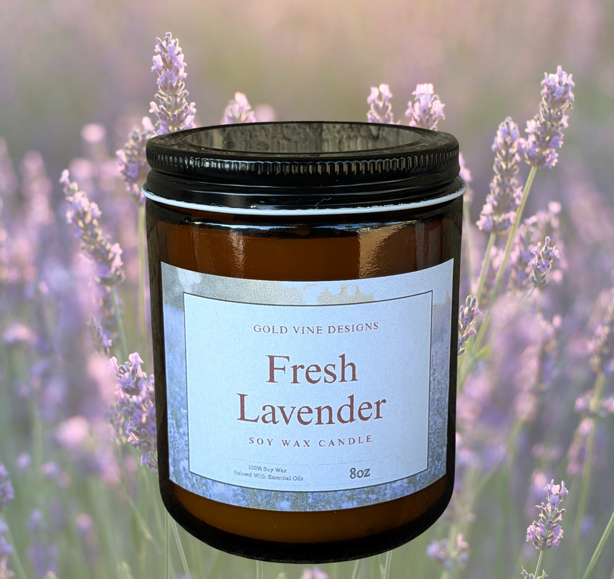 1 Wick Candle Jar Soy Wax 8oz