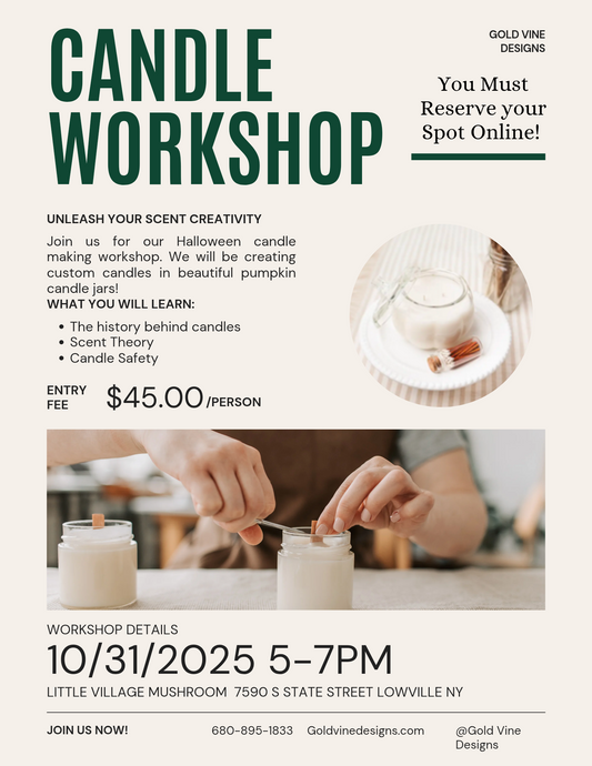 Candle Workshop ( Halloween Edition) @ Little Village Mushroom