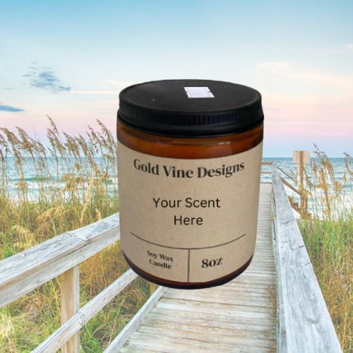 1 Wick Candle Jar Soy Wax 8oz