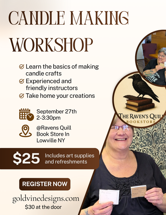 Fall Candle Workshop @The Ravens Quill Book Store! Sunday September 27th!