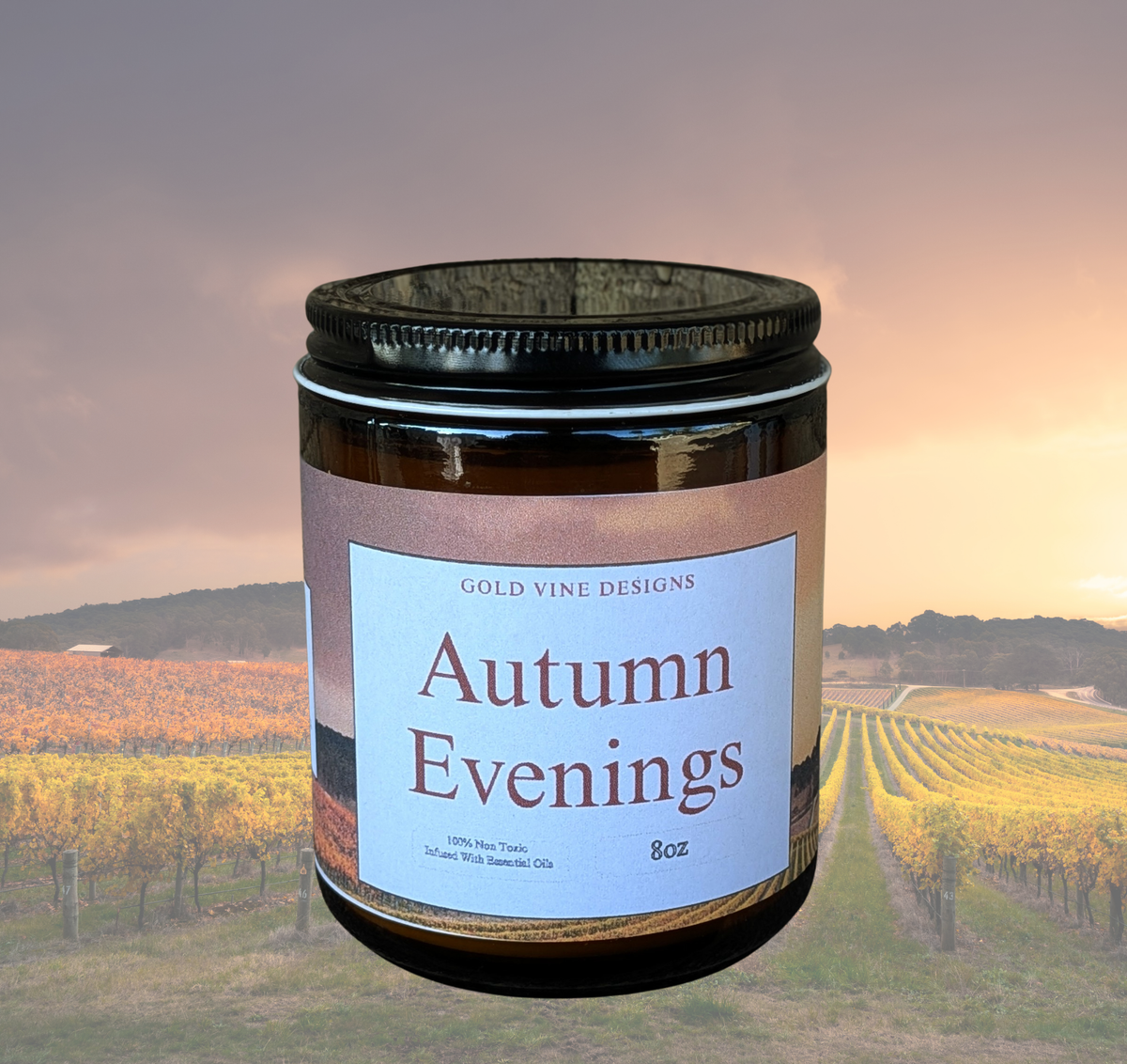 1 Wick Candle Jar Soy Wax 8oz