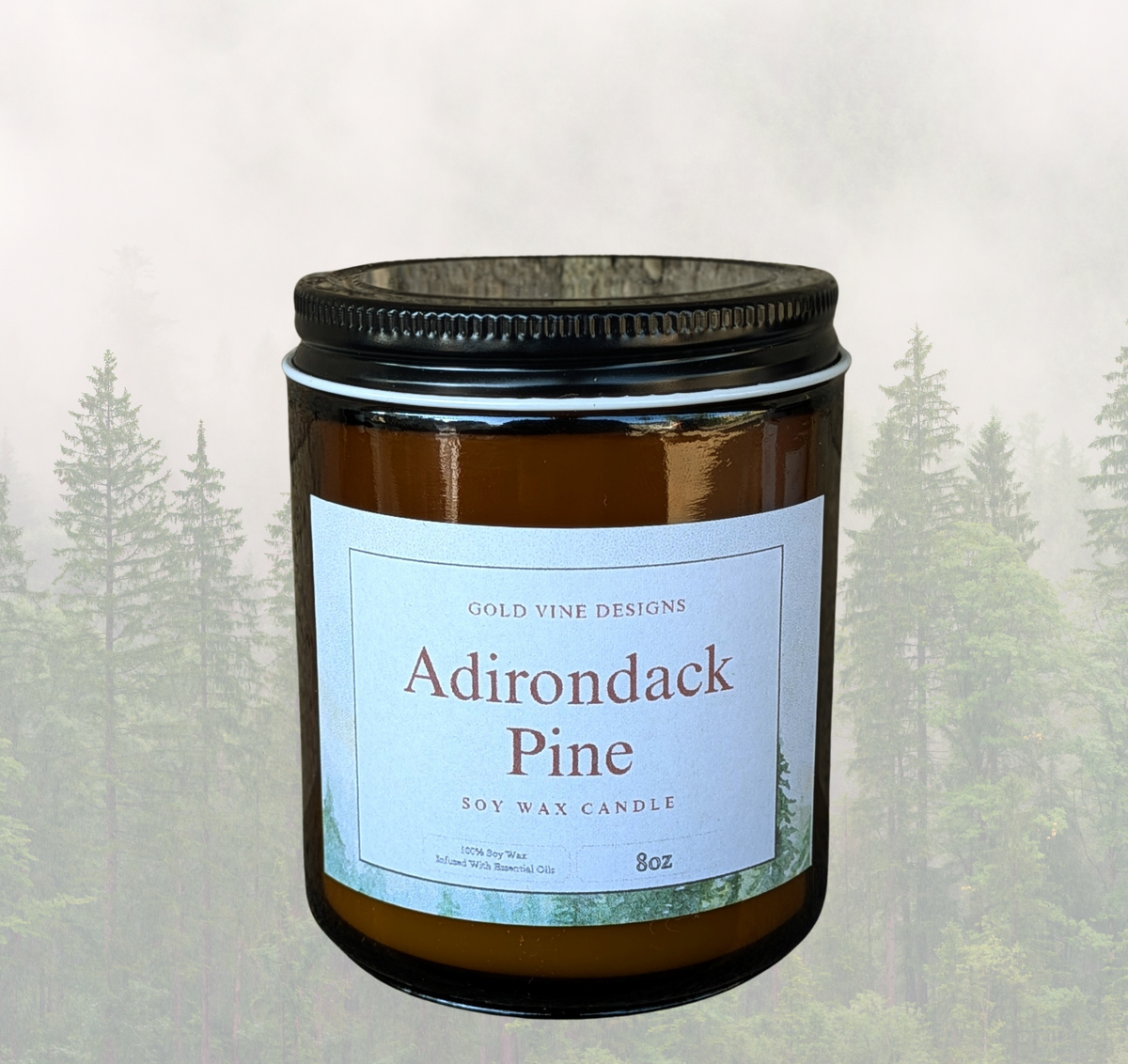 1 Wick Candle Jar Soy Wax 8oz